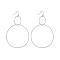 304 Stainless Steel Dangle Earrings, with Plastic Ear Nuts, Ring, Stainless Steel Color, 70mm, Pin: 0.6mm