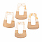 Transparent Resin & Walnut Wood Pendants, with Gold Foil, Trapezoid, Clear, 37.5x27x3mm, Hole: 2mm