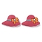 Silicone Beads, Hat with Bowknot, Crimson, 19x30x9mm, Hole: 3mm