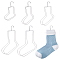 12Pcs 6 Styles Stainless Steel Sock Stretchers, Sock Hanging Hooks, Stainless Steel Color, 271~428x144~278x3mm, 2pcs/style