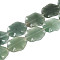 Natural Green Aventurine Beads Strands, Leaf, 37~41x30~35x5.5~8.5mm, Hole: 1~1.8mm, about 9~10pcs/strand, 14.57~16.14''(37~41cm)