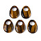Natural Tiger Eye Large Hole Pendants, Egg Charms, 35~36.5x24.5~25.5x7~8mm, Hole: 12~12.5mm