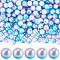 ABS Plastic Imitation Pearl Round Beads, Deep Sky Blue, 8mm, Hole: 2mm, 500pcs/set