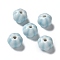 Handmade Porcelain Beads, Rondelle, Azure, 12~12.5x10mm, Hole: 2.5mm