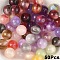 50Pcs Opaque UV Reactive Beads, Color Changing Beads, Round, with Glitter Powder, Mixed Color, 10mm, Hole: 1.6mm