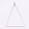 Brass Pendants, for Earring Making, Triangle, Platinum, 50x34x3mm, Hole: 1mm