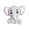 Silicone Beads, Elephant, Gainsboro, 25.5x30x16.5mm, Hole: 2mm