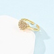 Регулируемые латунные кольца-манжеты с микропаве из кубического циркония для женщин&nbsp;RJEW-B139-01G-3