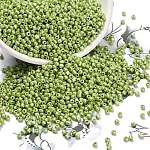 12/0 стакан бисер, непрозрачных цветов lustered, круглые, зеленый желтый, 2 мм, отверстие : 1 мм, Около 30000 шт / фунт