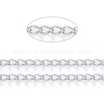 Латунные витой цепочки, бордюрные цепи, пайки, с катушкой, без свинца, без никеля и без кадмия, платина, 4x3x0.45 мм, около 301.83 фута (92 м) / рулон
