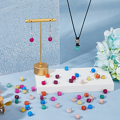 80 шт. 8-цветные плоские круглые подвески из натурального белого нефрита&nbsp;PALLOY-FH00059