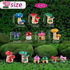 32шт 16 стиля 3d грибовидная смола дисплей украшения&nbsp;DJEW-SZ0001-06