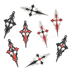 16 шт. подвески-крестики из сплава со стразами 8 цветов&nbsp;ENAM-YW0008-03