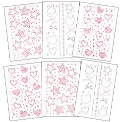 6 лист 3 стилей акриловые стразы наклейки для лица и тела&nbsp;AJEW-SP0002-68B