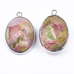 Подвески перидот и розового кварца в сборе&nbsp;G-T111-01