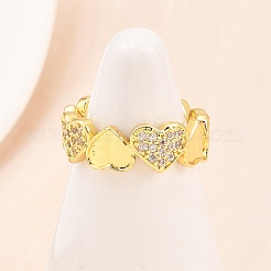 Манжеты из латуни с микро паве кубический цирконий для женщин&nbsp;RJEW-Z113-20G