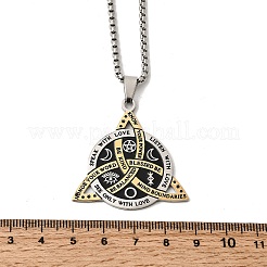 Кулон-подвеска в виде трикветры/узла Троицы из нержавеющей стали с черной эмалью&nbsp;NJEW-Z112-01GP