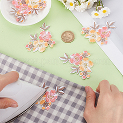 6 шт. цветочные нашивки из полиэстера и хлопка с компьютерной вышивкой&nbsp;PATC-HY0001-91B