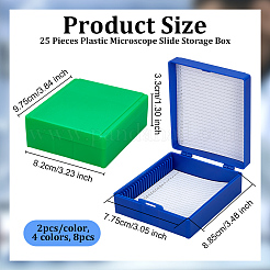 8 шт. 4 цвета 25 шт. пластиковый контейнер для хранения предметных стекол микроскопа&nbsp;CON-OC0001-82