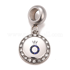 304 нержавеющая сталь хрустальные стразы европейские подвески-шармы&nbsp;STAS-F278-21P