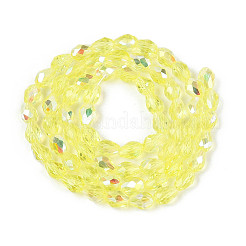 Прозрачные стеклянные бусины гальваническим пряди&nbsp;LS-EGLA-N023-6x8mm-A02