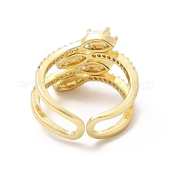 Открытые кольца-манжеты в виде змеи из прозрачного кубического циркония&nbsp;RJEW-E059-02G