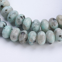 Натуральный кунжут яшма / киви нитки бусины яшмы&nbsp;X-G-P354-06-8x5mm