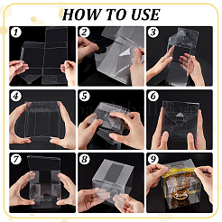 50 шт. складные прозрачные пластиковые подарочные упаковочные коробки&nbsp;CON-PH0003-30