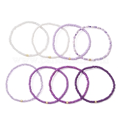 8шт. стеклянные бусины эластичные браслеты для женщин&nbsp;BJEW-MZ00270