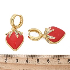 Латунные микро проложить серьги обруча кубического циркония&nbsp;EJEW-R016-09G