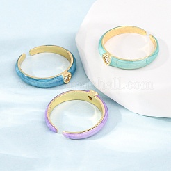 Открытые кольца манжеты из латуни с микропаве и кубическим цирконием&nbsp;RJEW-P183-09G-M