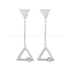 Серьги-гвоздики из нержавеющей стали 304 со стразами&nbsp;EJEW-Z089-17P