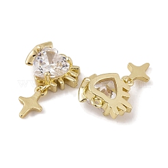 Латунные микропаве прозрачные подвески с фианитом&nbsp;KK-L212-13G