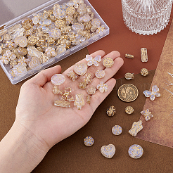 120 шт. 15 стиля прозрачные акриловые бусины с металлическим плетением&nbsp;MACR-GA0001-06