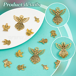 60 шт. 6 подвески из сплава в тибетском стиле с ангелом&nbsp;TIBEP-PH0001-65