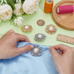 4 шт. 2-х цветные пуговицы из сплава с тремя отверстиями на ножке&nbsp;FIND-NB0006-76