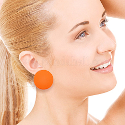 8 пара плоских круглых сережек-гвоздиков из нержавеющей стали 304 двух цветов для женщин&nbsp;EJEW-AN0003-42