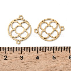 Кольцо из нержавеющей стали 304 с подвесками-соединителями в виде цветка&nbsp;STAS-P433-09G