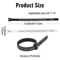 2 шт. 2-х цветный пластиковый измерительный инструмент для измерения размера кольца&nbsp;FAMI-YW0001-01