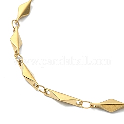 Ионное покрытие (ip) 304 нержавеющая сталь ромбовидные звенья браслеты цепи для женщин&nbsp;BJEW-D023-02G