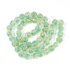 Ручной золотой фольги стекло бисер нитей&nbsp;FOIL-N029-04B