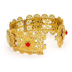 Женские браслеты из цинкового сплава со стразами в цветочном стиле в ближневосточном стиле&nbsp;FS-WG821E4-01