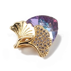 Настоящие 18-каратные позолоченные подвески из латуни с микропаве из прозрачного кубического циркония&nbsp;KK-C015-24G-09