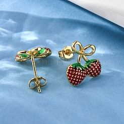 Серьги-гвоздики из латуни EJEW-D322-06G-01