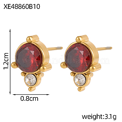 Серьги-гвоздики из нержавеющей стали 304 с кубическим цирконием&nbsp;STAS-OY009-15G