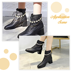 Сплав с пластиковым жемчугом и латунными цепочками для ремней безопасности&nbsp;HJEW-HS00060