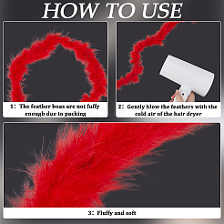 1 шт. боа из перьев индейки для танцев&nbsp;AJEW-GF0012-31C