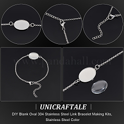 Наборы для изготовления браслета из овальной заготовки из нержавеющей стали 304 своими руками&nbsp;BJEW-UN00003