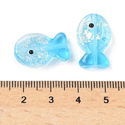 Бусины-рыбы из фольги ручной работы&nbsp;FOIL-Z001-01D-1