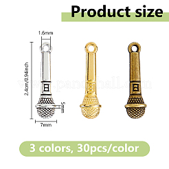 90 шт. 3-х цветные подвески из цинкового сплава в тибетском стиле&nbsp;TIBEP-DC0001-49